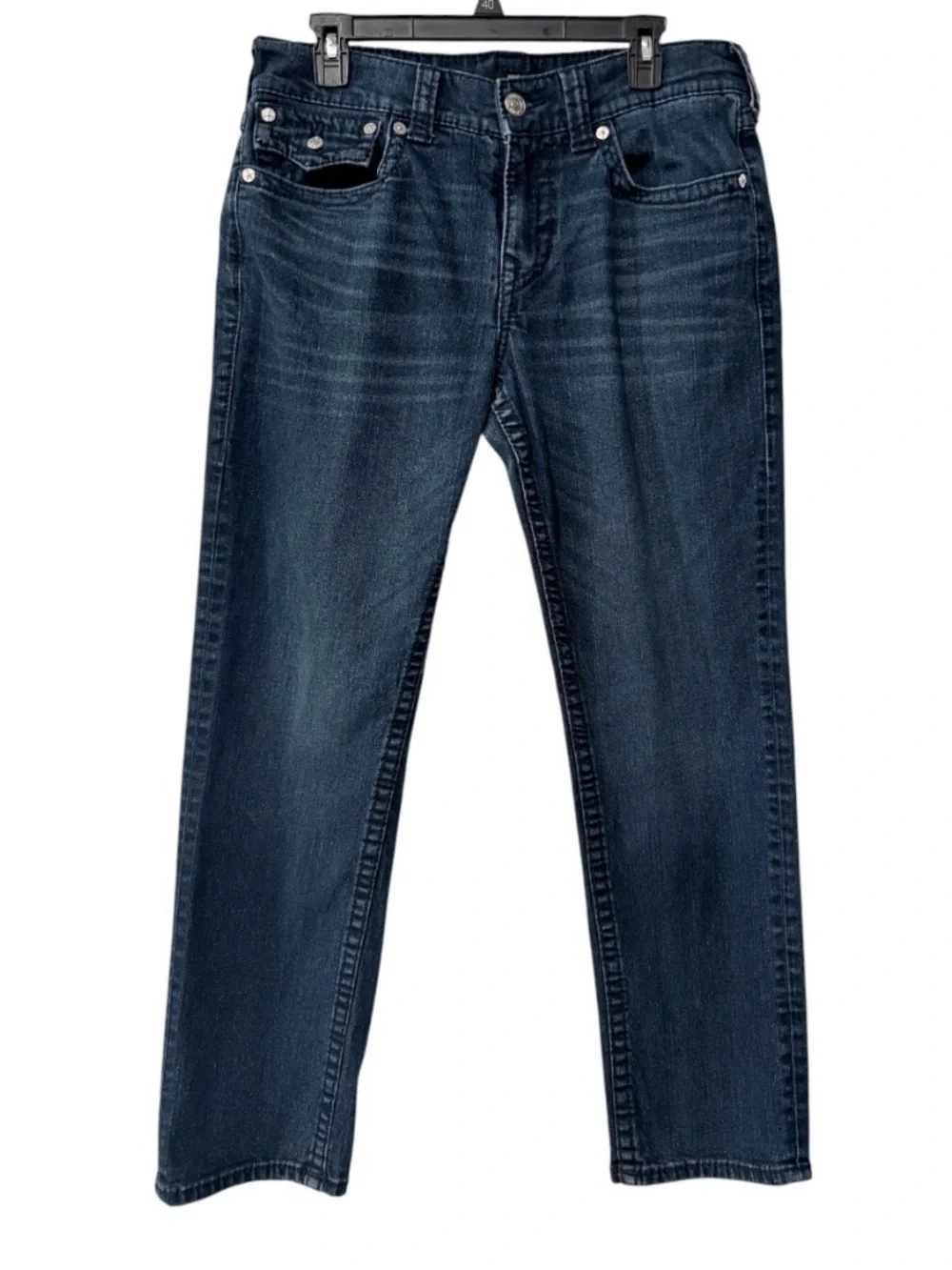 True Religion Geno men’s 32 relaxed slim fit distressed blue jeans